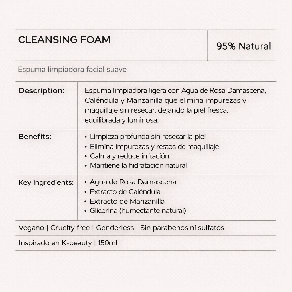 ESPUMA LIMPIADORA FACIAL Cleansing Foam 150 ml [비움 BIUM]